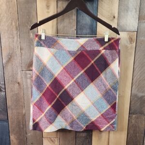 Talbots Multicolor Plaid Mini Skirt Size 14